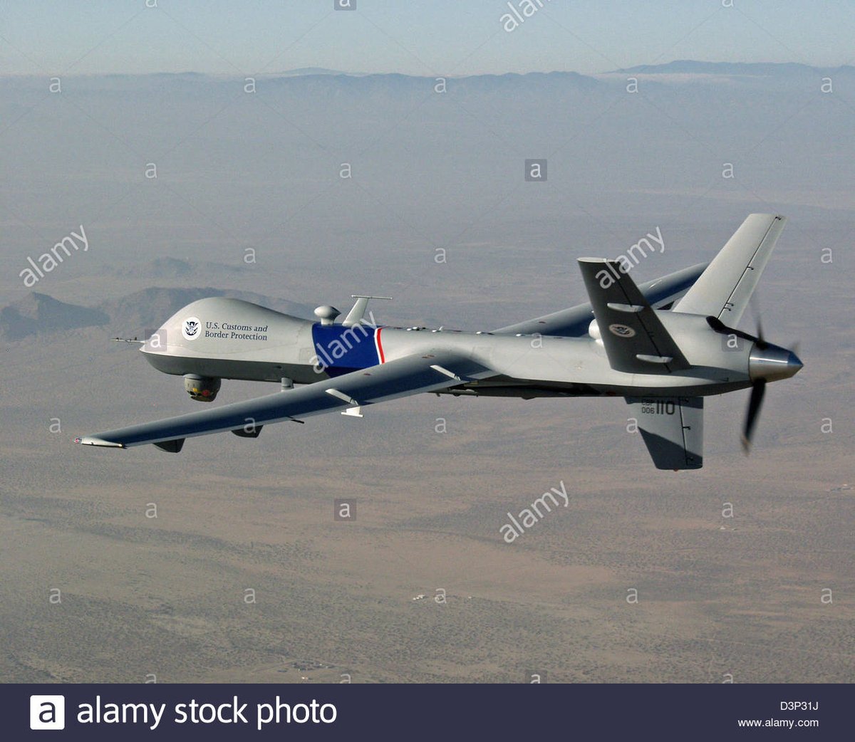 US Customs and Border Protection MQ-9 Predator CBP-113 OMAHA11    Predator drone buzzing along the Mexico border 