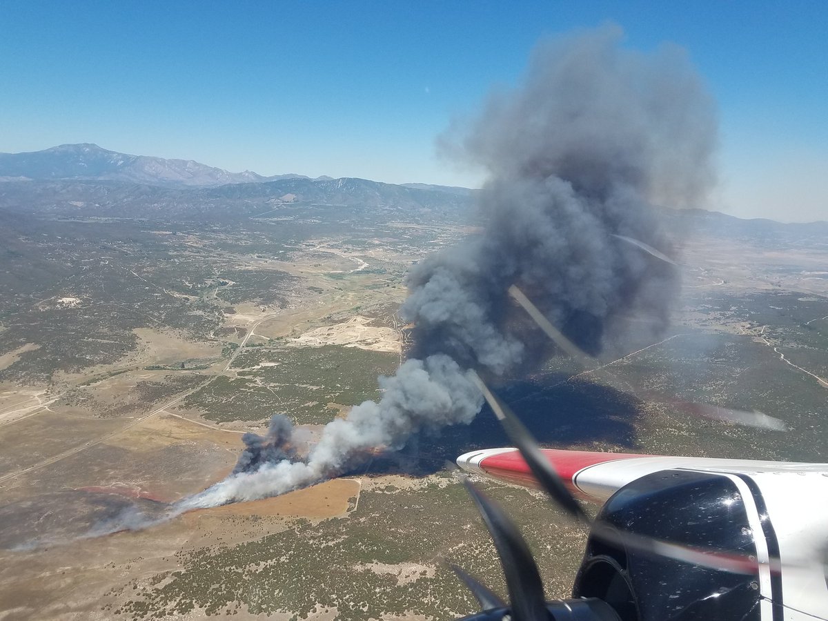 Images from the air of today's MeadowFIRE in Aguanga.  Pictures from @AirAttackBC   