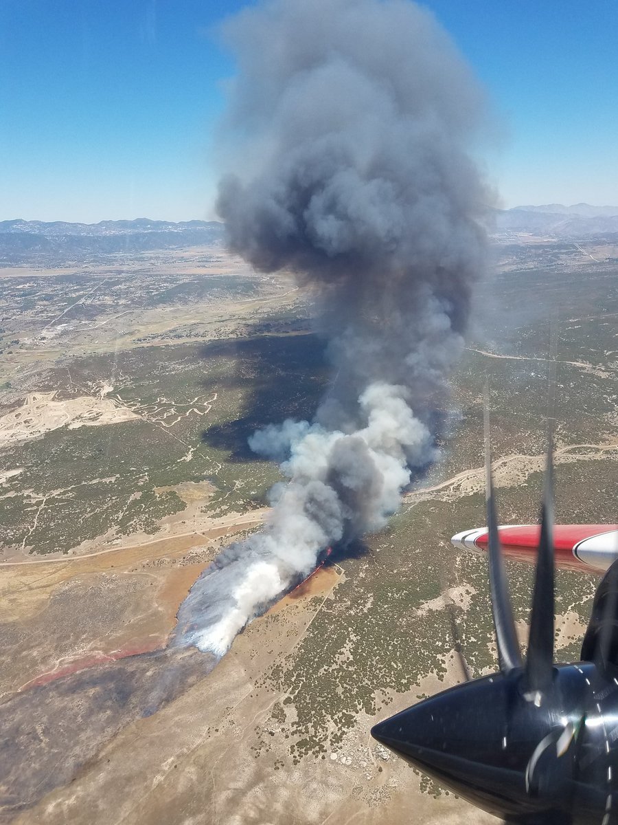 Images from the air of today's MeadowFIRE in Aguanga.  Pictures from @AirAttackBC   