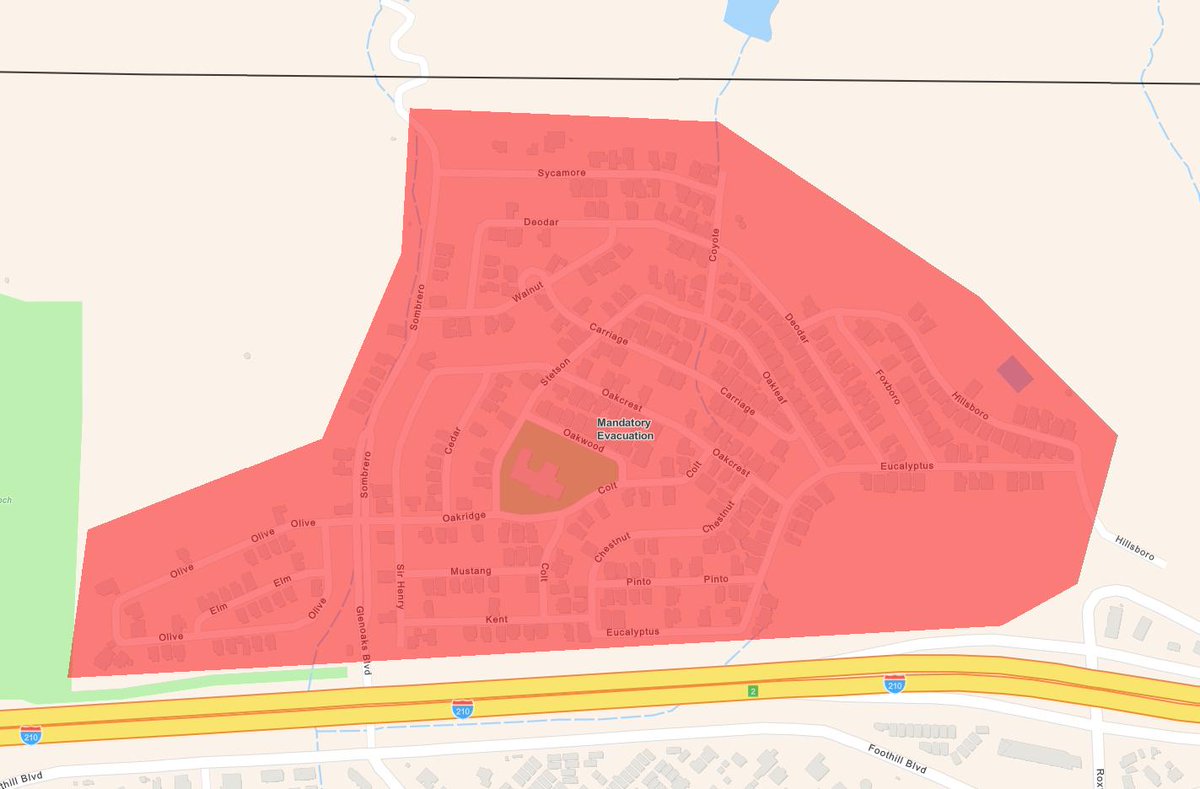 Mandatory evacuation zone in the SaddleridgeFire in Sylmar,  