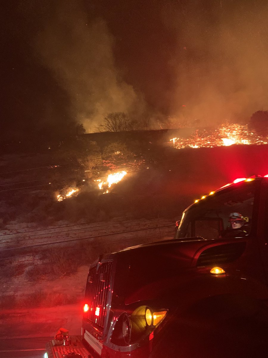 Santiago canyon/ 241: 5 acre vegetation fire started by a vehicle fire. OCFA units are making fire attack and getting the uperhand on the fire.