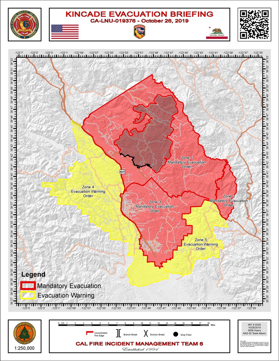 #KincadeFire: Additional Evacuation Orders & Warnings Issued