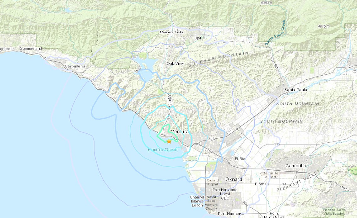 2.3 magnitude earthquake. 4 km from Ventura, CA, UnitedStates Ventura ...