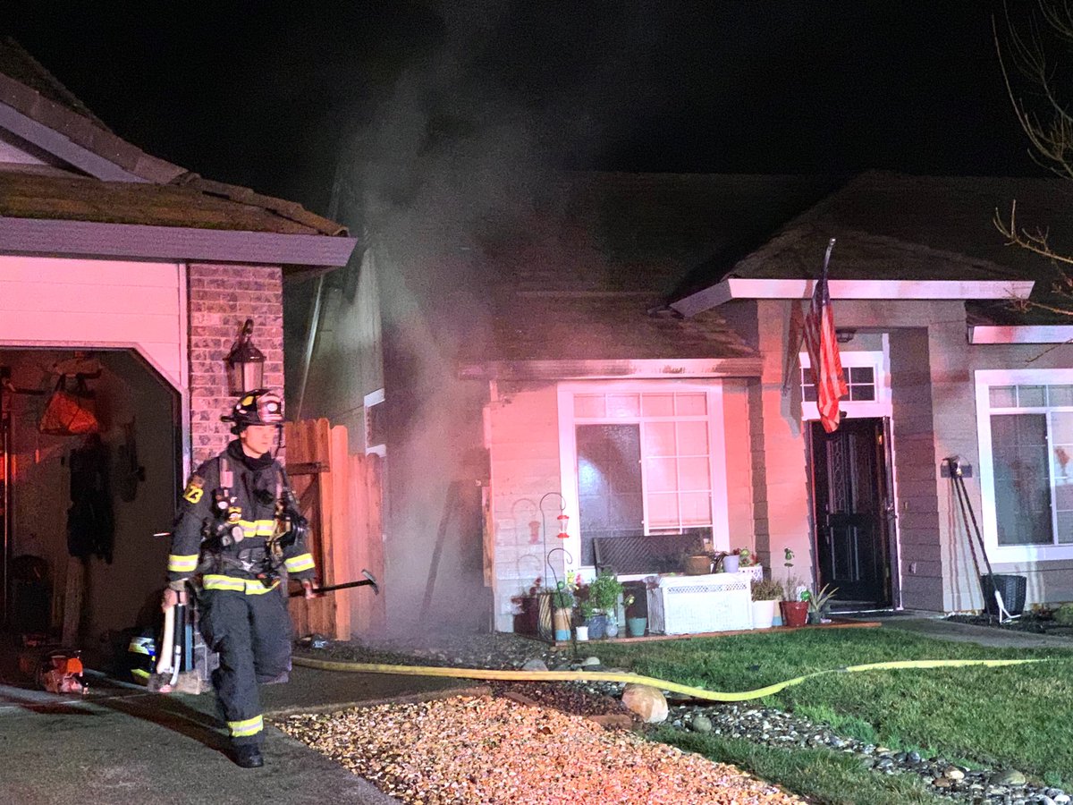 Rocklin Fire on scene of fence fire that burned side of one home. Residents are out and appear to be okay. Tems Court in Rocklin off Farrier Way