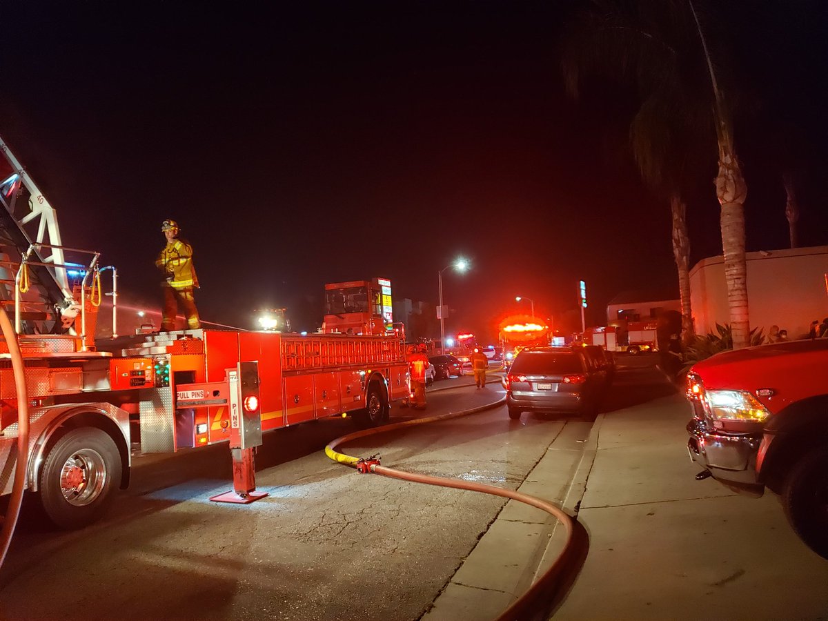 El Monte. ValleyFire A portion of the burning strip mall has collapsed as @LACOFD  works to get a handle on the flames