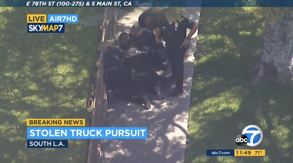 The vehicle stopped and the suspects tried to run away from the officers. They were stopped by police. 