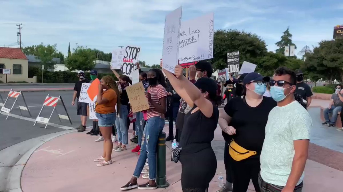 Day 3 of protests continue in Downtown Bakersfield. People have gathered outside Mechanics Bank Arena