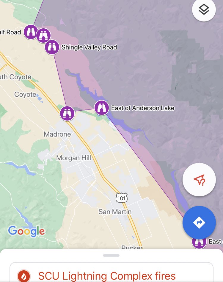 Santa Clara County evacuation maps. It's an estimate, but can be helpful. SCULightningComplex  Red = evac order Purple = evac warning 