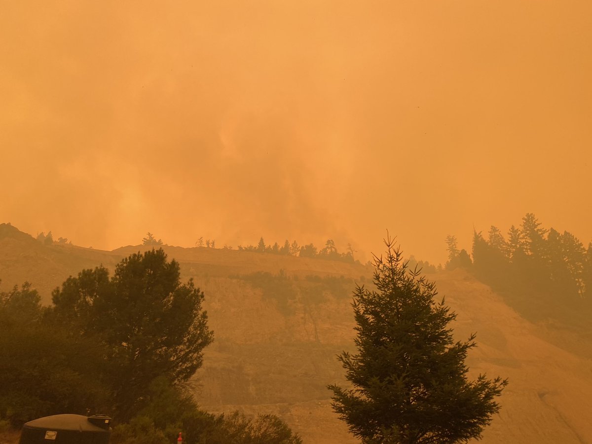 CZULightningComplex smoke wildfire california. Felton Community Hall, Highway 9, Felton