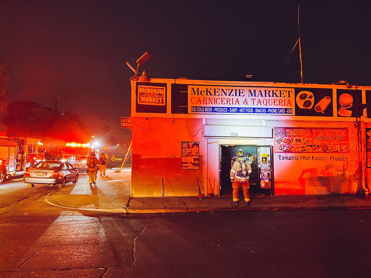 Scene of a fire at the McKenzie Market on 9th and McKenzie ave in SW Fresno. Investigators on scene say it could possibly be an arson fire.