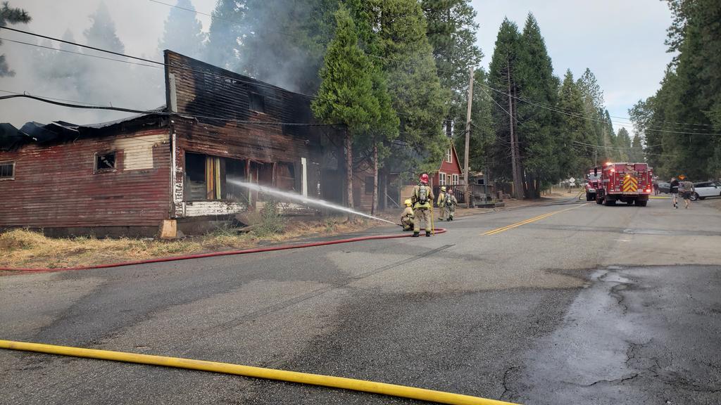 StirlingFire The fire is in the former mercantile in Stirling City. Partially converted to housing. Four residents were inside at the time of the fire and the Stirling City firefighters got them all out without injury