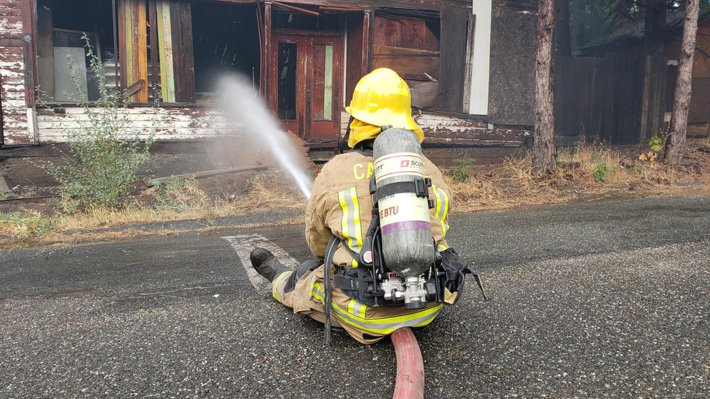 StirlingFire The fire is in the former mercantile in Stirling City. Partially converted to housing. Four residents were inside at the time of the fire and the Stirling City firefighters got them all out without injury