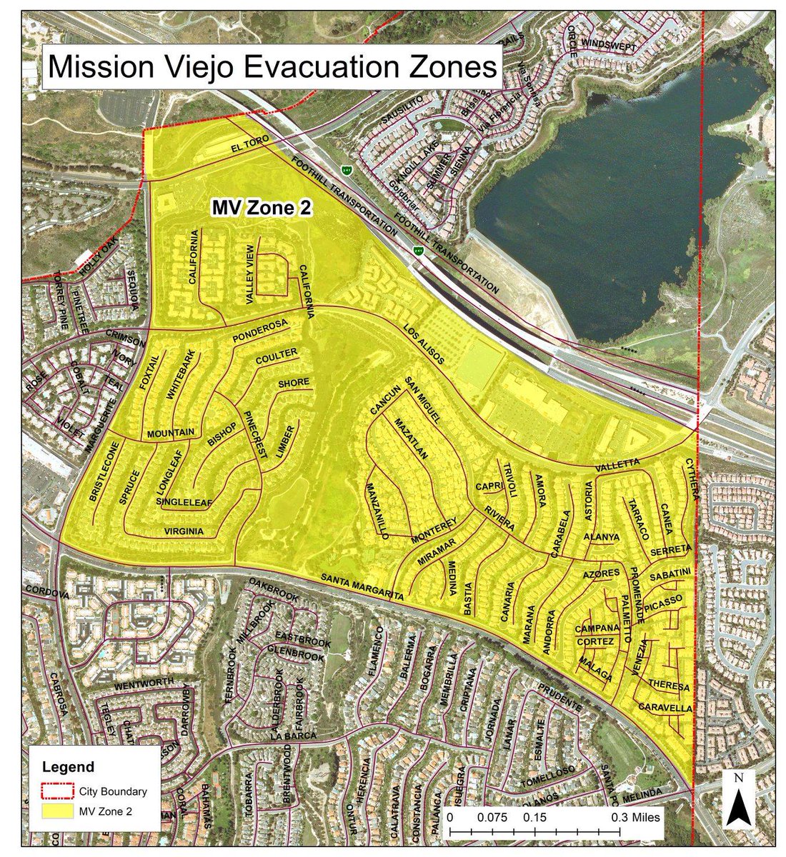 Detailed Evacuation Zone maps are   available for all of Mission Viejo. As a reminder, currently, an evacuation warning is issued for Zone 1 in Mission Viejo only.  