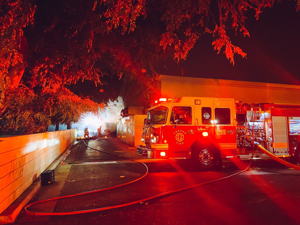 FresnoFire is on scene of a commercial building fire at the Grocery Outlet on Blackstone Ave and Ashlan Ave