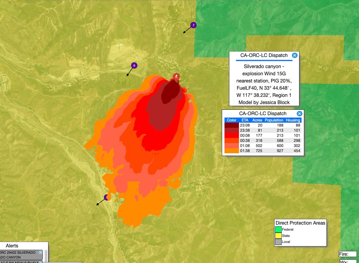 Wind driven Bond Fire is spotting across Santiago Canyon Road ...