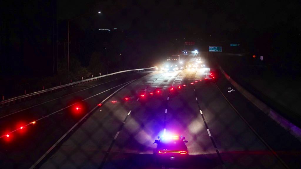 California Highway Patrol officers are redirecting traffic on I-580 Eastbound at the MacArthur Boulevard exit, one of multiple locations reported in the East Oakland party bus shooting