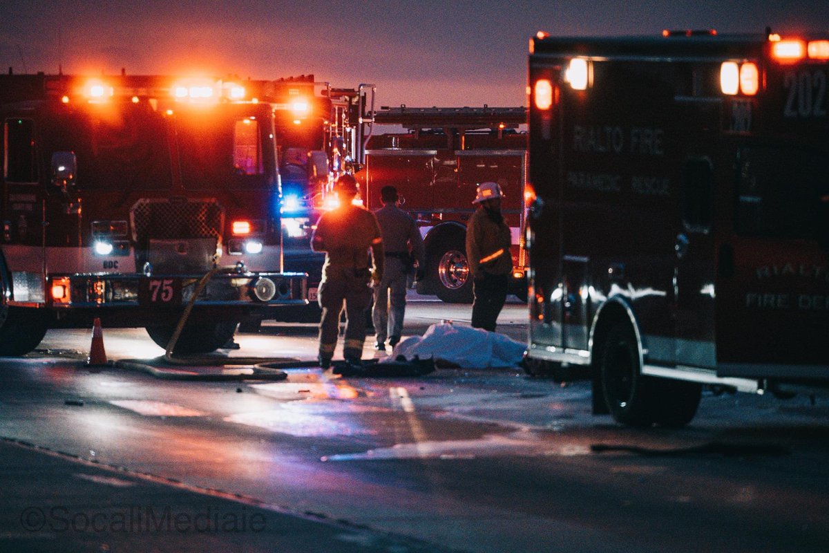 Fatal car crash on the 210 freeway next to on ramp Pepper . 3 Killed ,1