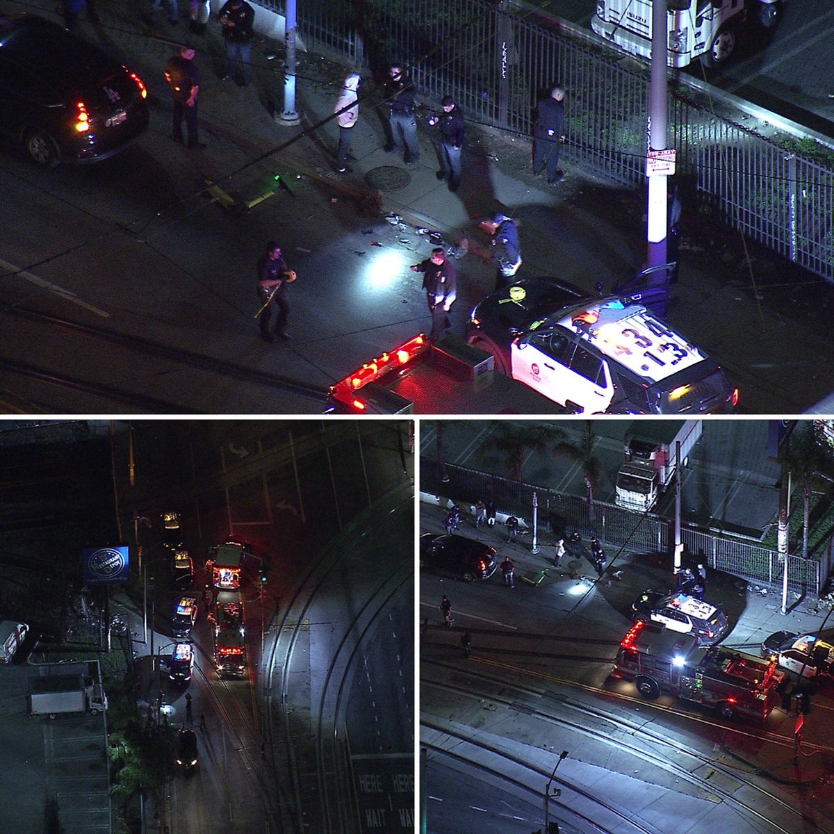 At the scene of a shooting @ Washington Blvd & Long Beach Ave. Victim shot, LAFD scene performing CPR and transported male. Suspect fled on a bicycle. 9mm pistol used. Metro shutting down Long Beach to Compton train line