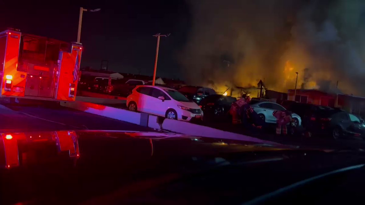 Earlier footage from the 400 block of S. Harbor Blvd. in Santa Ana