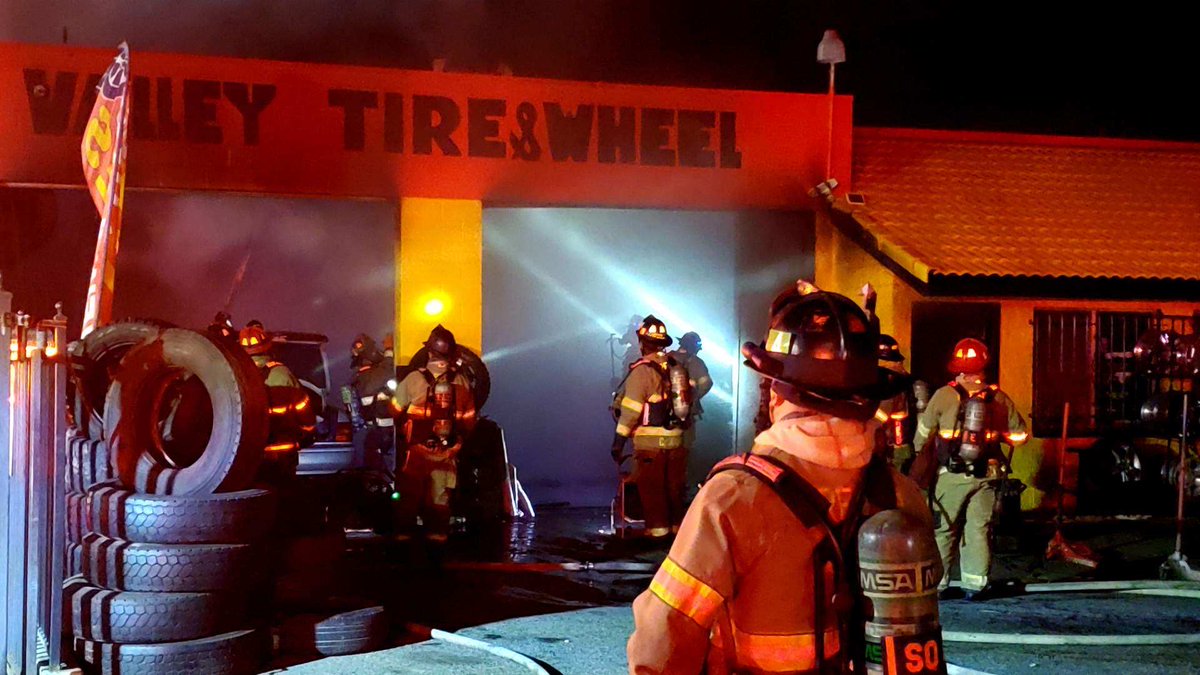 An auto shop caught fire Wednesday evening near 7th and Belmont in Fresno