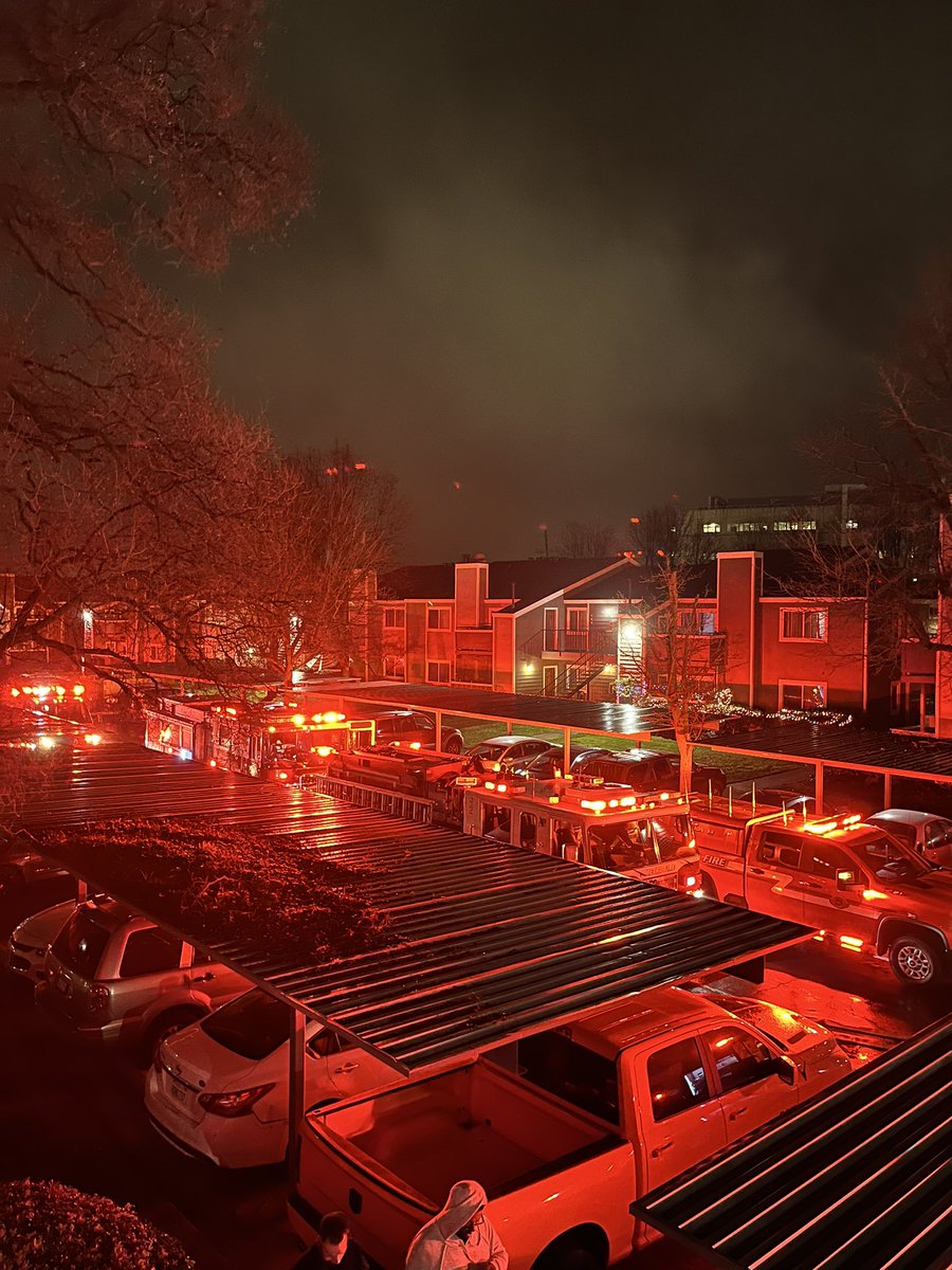 At approx 1:00am, Metro Fire arrived to a 2 story apartment with flames coming from the exterior chimney top. Crews went inside to find a smoke charged apartment, and initially assisted with evacuation. The fire was contained without any injuries reported