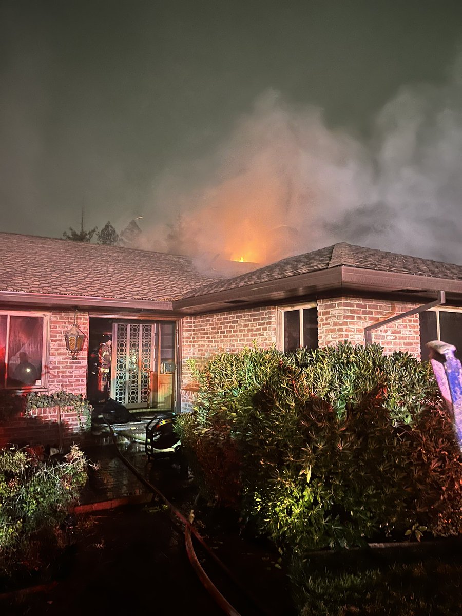 Metro Fire crews are on scene of a house fire off Arden Creek in Arden-Arcade. Crews initially found heavy fire inside towards the back of the home, that spread into the attic. Fortunately any occupants were not home at the time. No injuries reported. Fire is knocked down