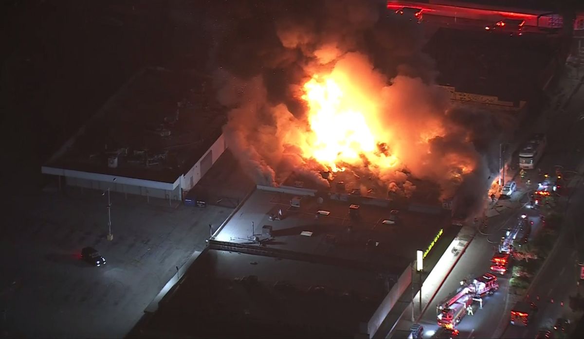 Crews are fighting a greater alarm fire in North Hollywood off of the 6100 block of North Laurel Canyon Boulevard