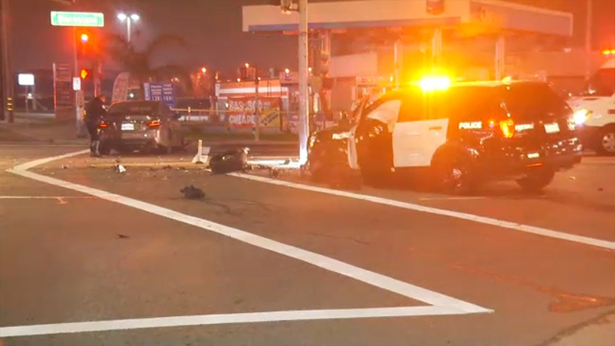 Police are investigating a crash involving one of their officers in north Fresno