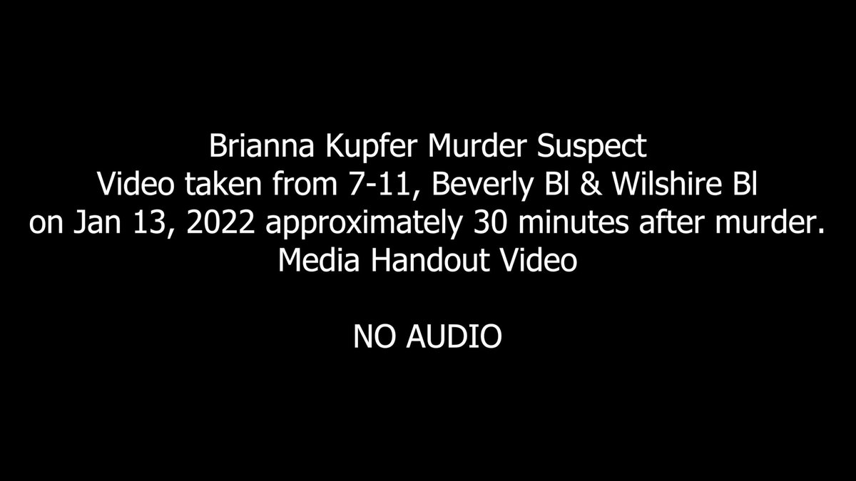 Video of the suspect wanted in connection with a murder which occurred in the 300 block of North La Brea on January 13, 2022. He should be considered armed & dangerous. 