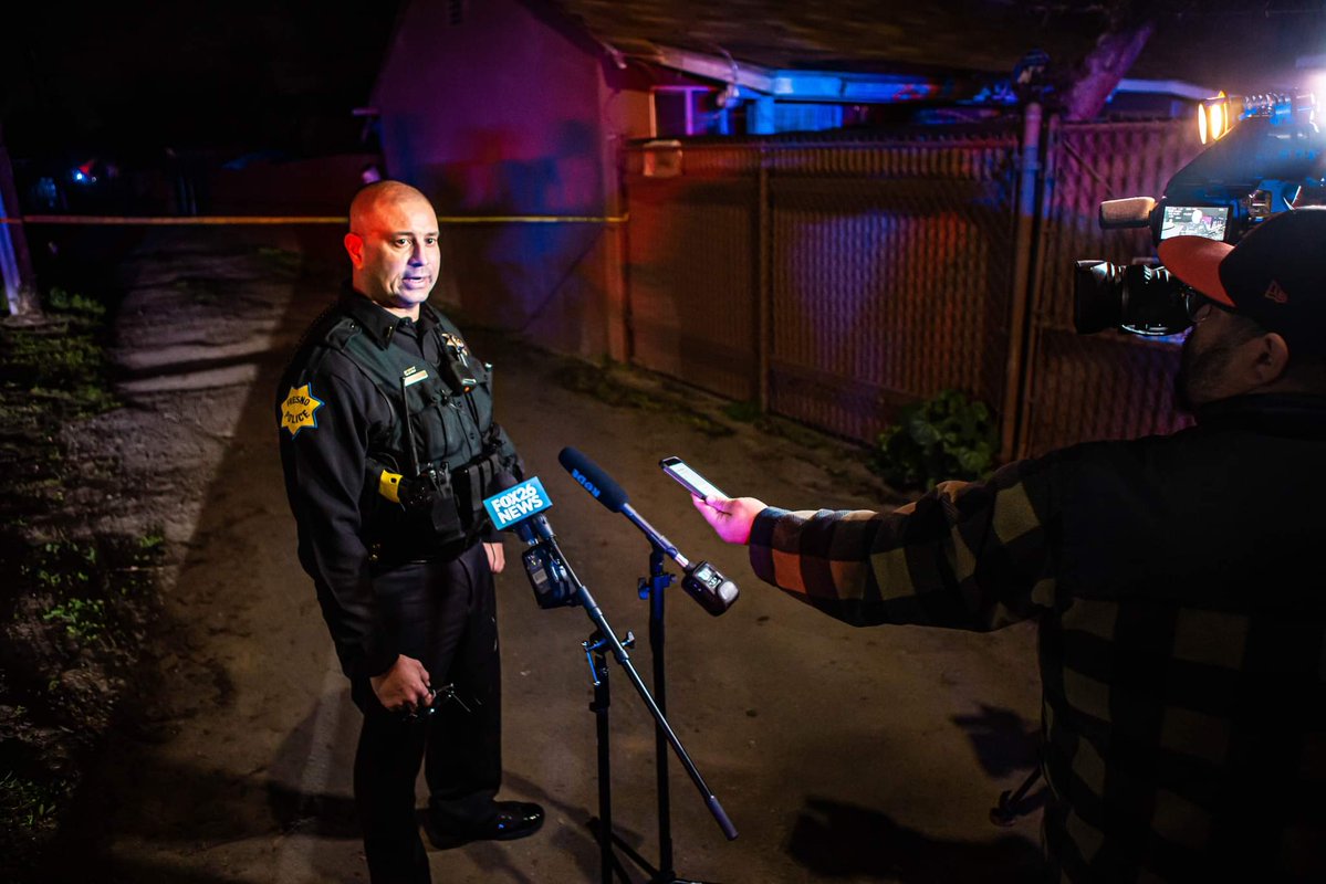 Fresno police investigate a homicide in a Tower District alley after an officer found a man shot multiple times near Van Ness and Belmont Avenues 