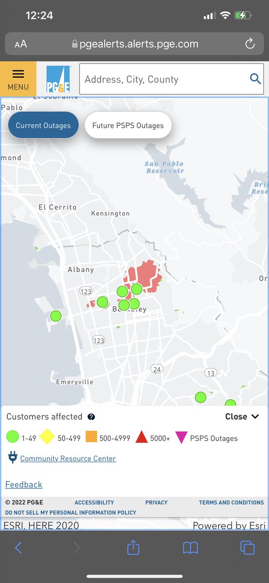 Tour of power issues around the Bay Area, higher impacts Santa Cruz mountains and East Bay. Oakland, San Leandro gusts near 30 mph