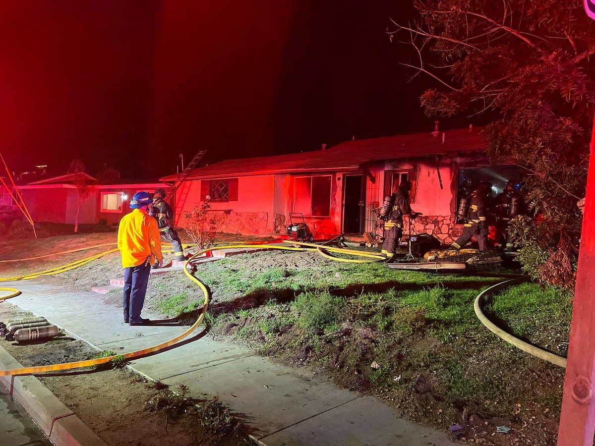 Scene of a house fire that took place this evening in the 2700 block of Oceanside Boulevard.  Multiple 911 callers reported the fire at about 6:30 PM. Crews called for a second-alarm but the fire has since been brought under control