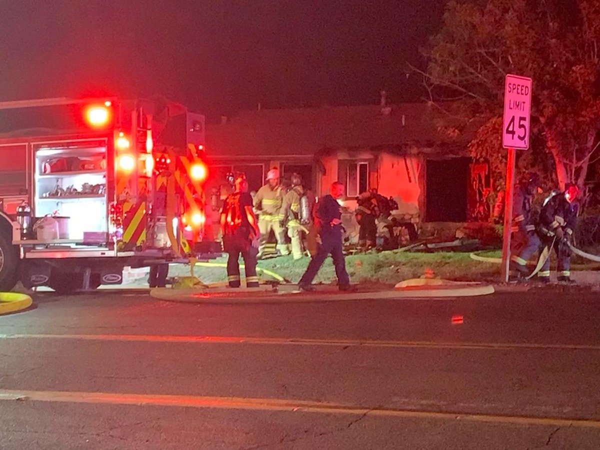 Scene of a house fire that took place this evening in the 2700 block of Oceanside Boulevard.  Multiple 911 callers reported the fire at about 6:30 PM. Crews called for a second-alarm but the fire has since been brought under control