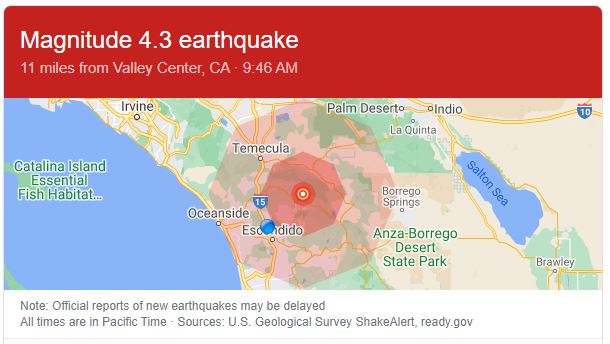 earthquake under 5.0, but this one was centered 11 miles away.