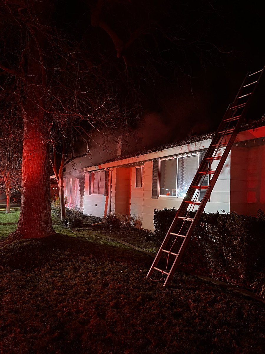 Fire was in the attic and knocked down, homeowner was safely evacuated, no injuries reported