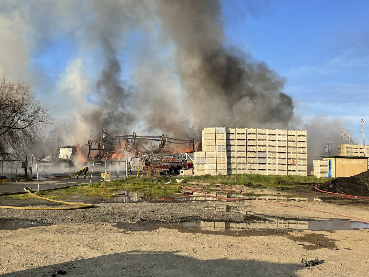 Sutter County Fire Department with a commercial structure fire at the Diamond Walnut facility in Live Oak 