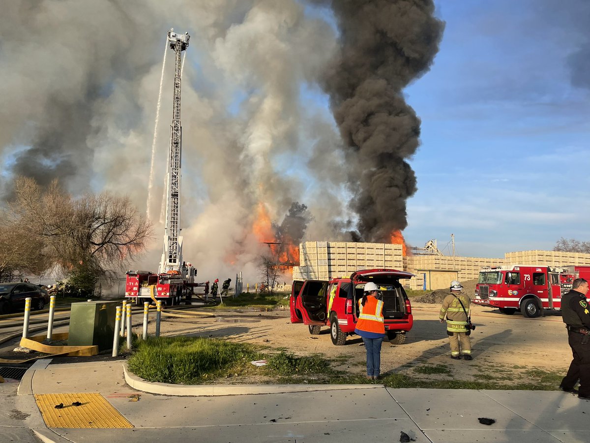 Sutter County Fire Department with a commercial structure fire at the Diamond Walnut facility in Live Oak 