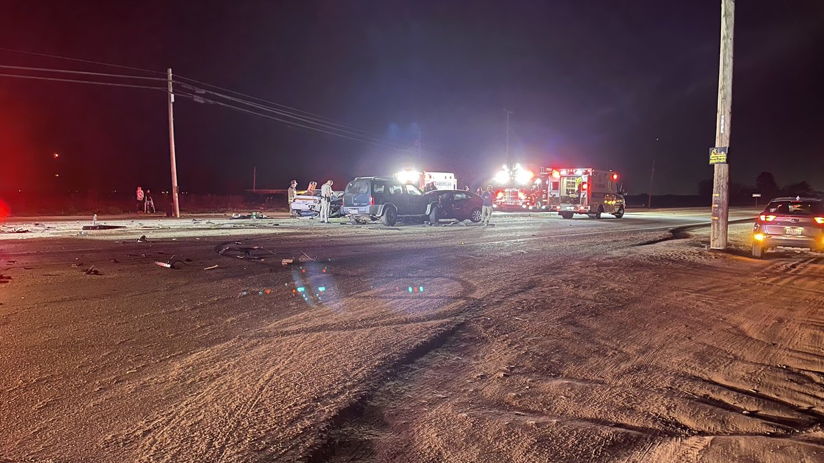 Four vehicles were involved in a crash Friday night near DeWolf and Jensen in Fresno County