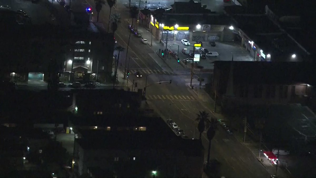 A very short @LAPD_Southwest pursuit of a stolen vehicle ended with a crash into a liquor store. @RoadSageLA caught the crash on camera in Sky2