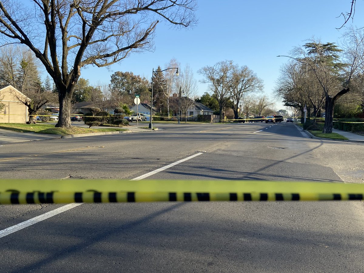 This is what the scene near Pershing Ave. & Bristol Ave. in Stockton looks like right now, several hours after the deadly crash. Tonight on @kcranews at 10 &amp; 11, we have more details about the pursuit and reaction from witnesses &amp; neighbors in the area