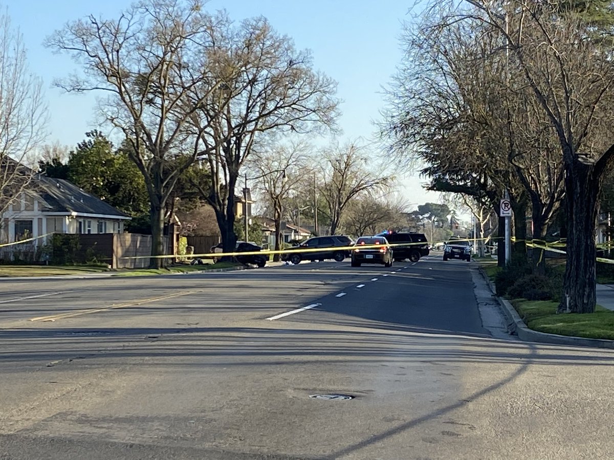 This is what the scene near Pershing Ave. & Bristol Ave. in Stockton looks like right now, several hours after the deadly crash. Tonight on @kcranews at 10 &amp; 11, we have more details about the pursuit and reaction from witnesses &amp; neighbors in the area