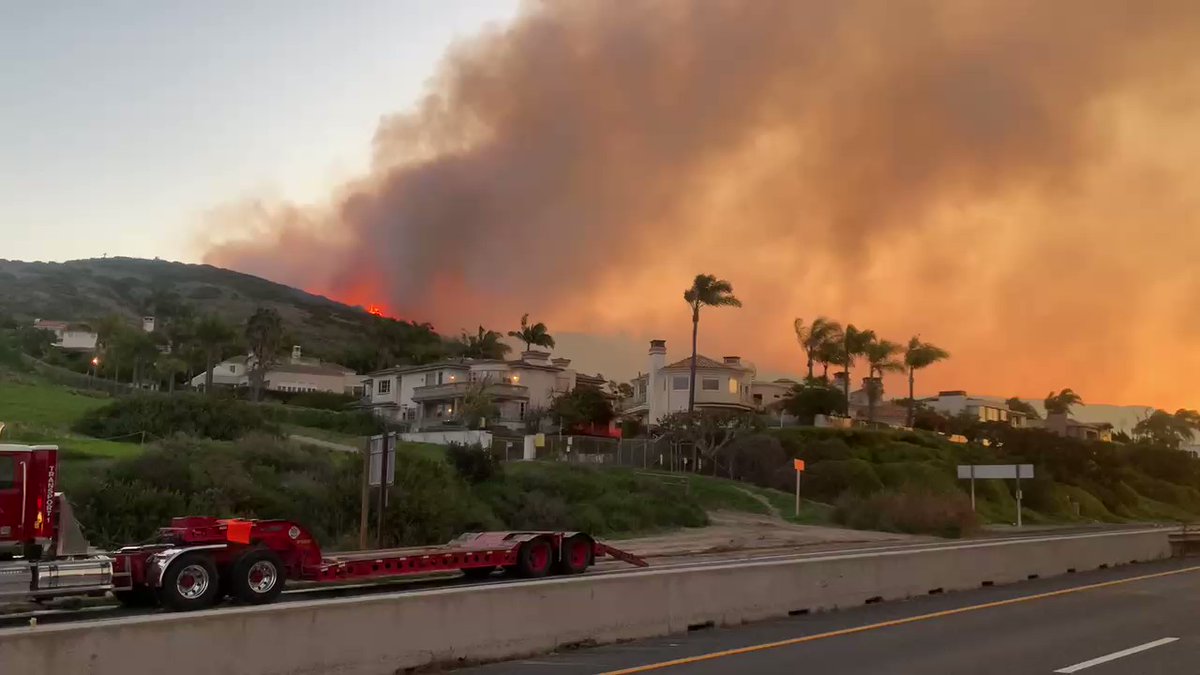 The fire at 6:30 am just below Emerald Bay community which has a mandatory evacuation order