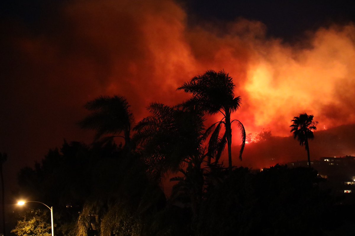 Huge fire in Laguna Beach. 