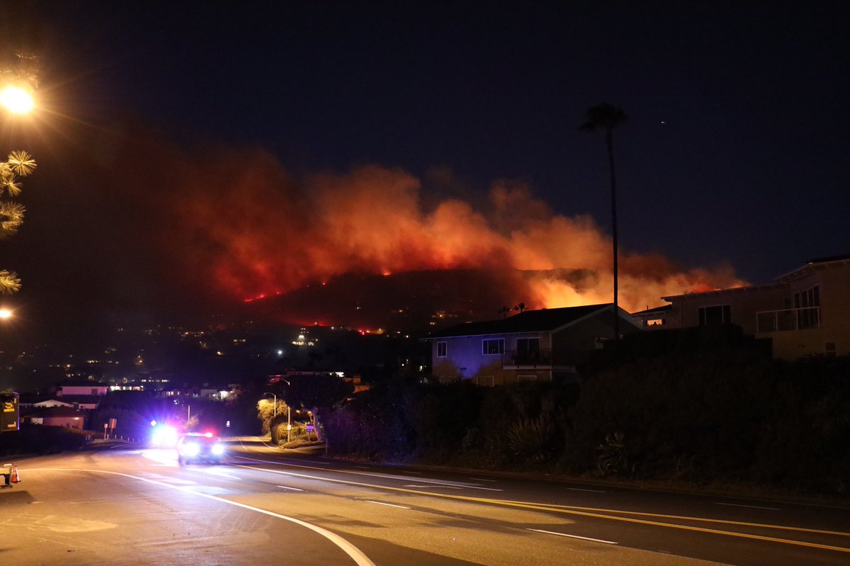 Huge fire in Laguna Beach. 