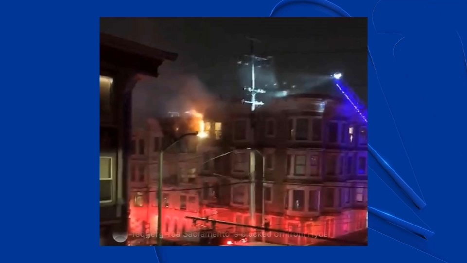 One person was injured following a 2-alarm fire at an apartment building in San Francisco's Nob Hill neighborhood Sunday night, officials said