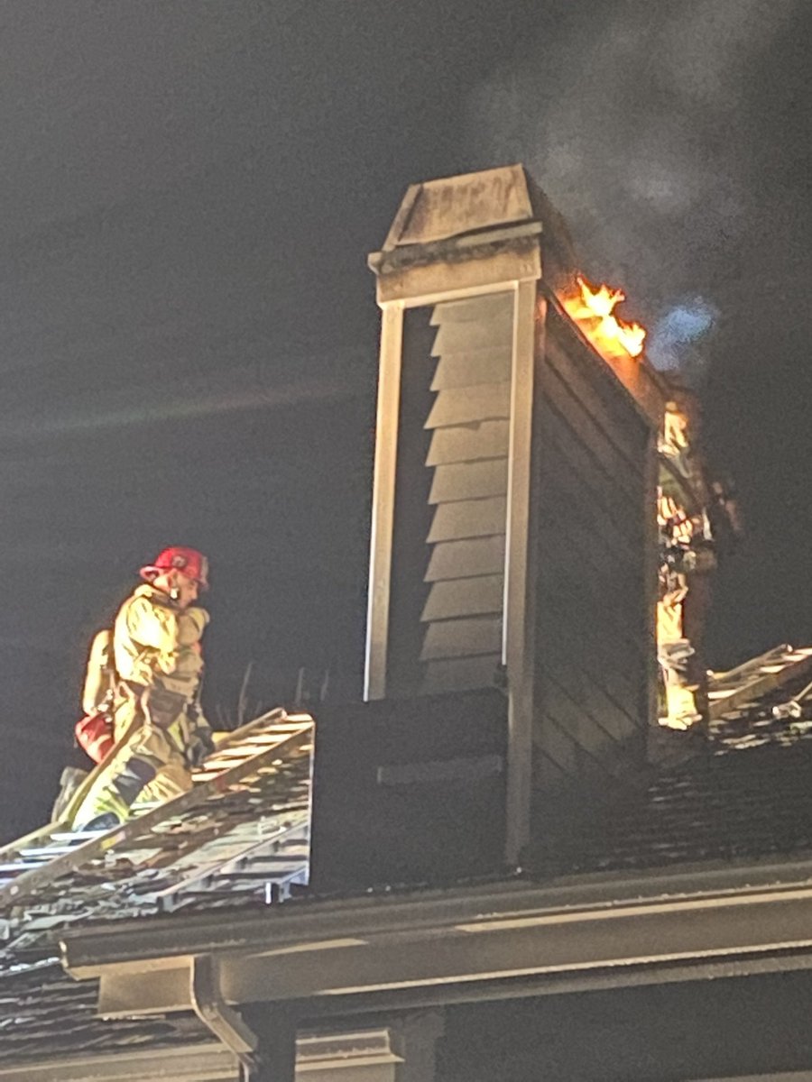 Firefighters are on scene in the area of Bridlewood & Flintlock in Laguna Hills at a two story house with a chimney that caught fire. Due to the quick response, they were able to confine it to the area. Interior crews have worked to minimize damage inside. No cause determined yet