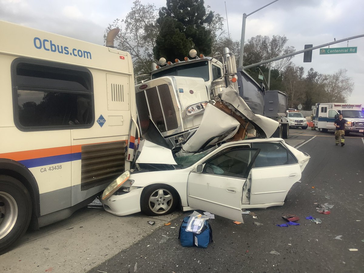 Miraculously, the driver of this vehicle was in stable condition after this crash which occurred in @CityofSantaAna at just after 7 this morning.  The incident occurred at Fairview & Harvard.  Fortunately, no one was in the passenger seat