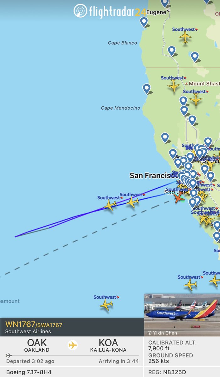 Southwest Airlines  WN1767/SWA1767  Type: Boeing 737-8H4  Registration: N8325D  Calibrated ALT: 7,900 ft