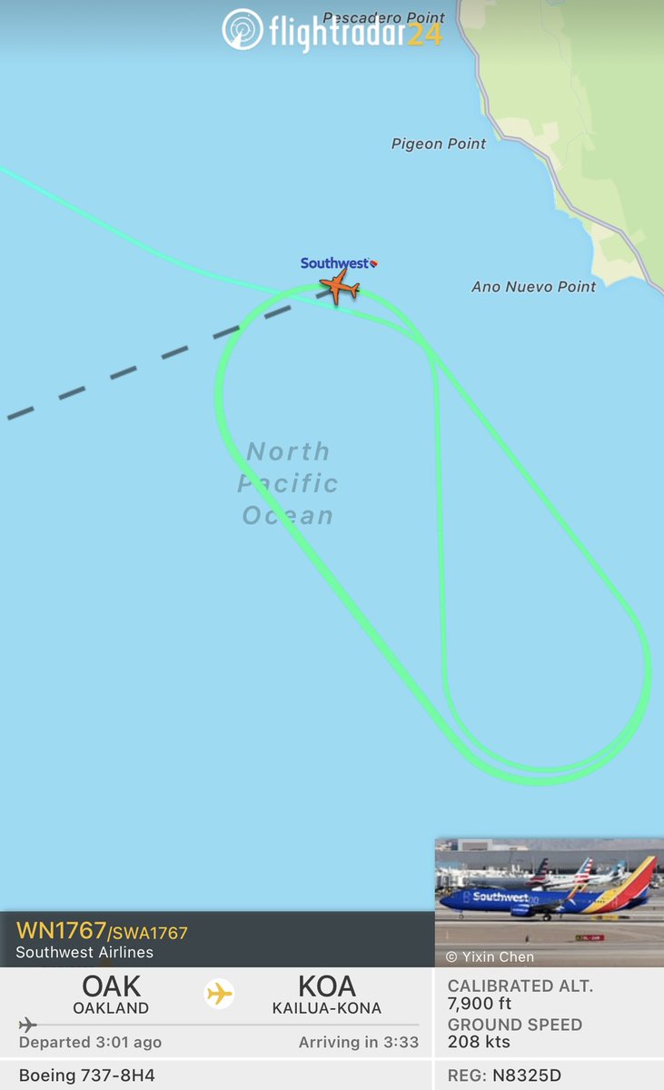 Southwest Airlines  WN1767/SWA1767  Type: Boeing 737-8H4  Registration: N8325D  Calibrated ALT: 7,900 ft