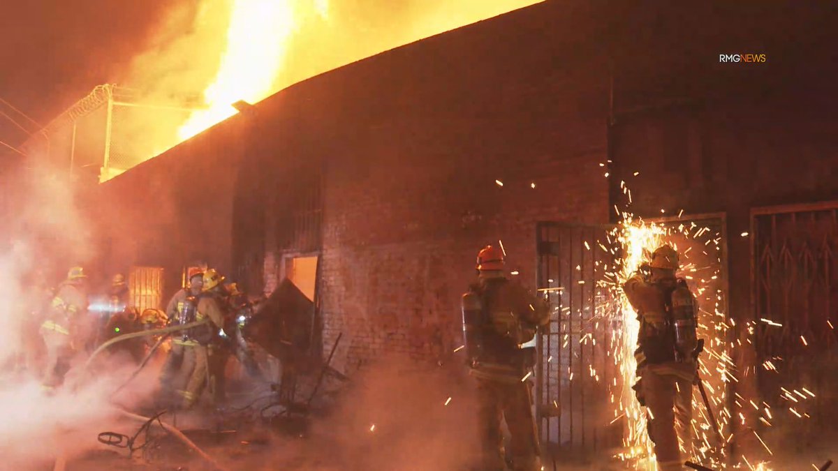 The February 22, 2022 MainStreetFire in downtown LosAngeles DTLA being handled by @LAFD